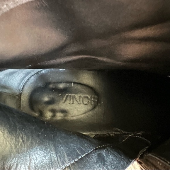 Vince Blakely Sleek Suede Block Heel Boots - Neutral Gray - Picture 7 of 10